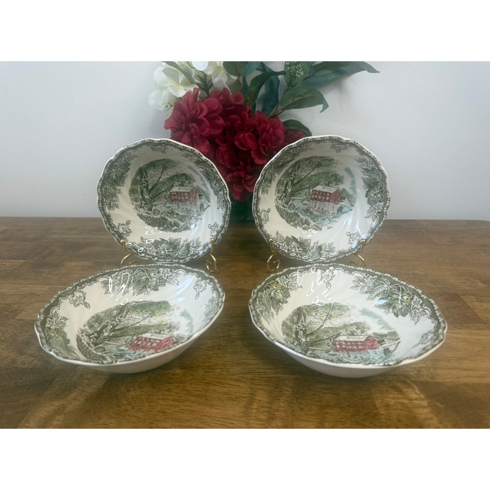 Vintage Johnson Brothers Friendly Village Old Mill Cereal‎ Bowls England Set